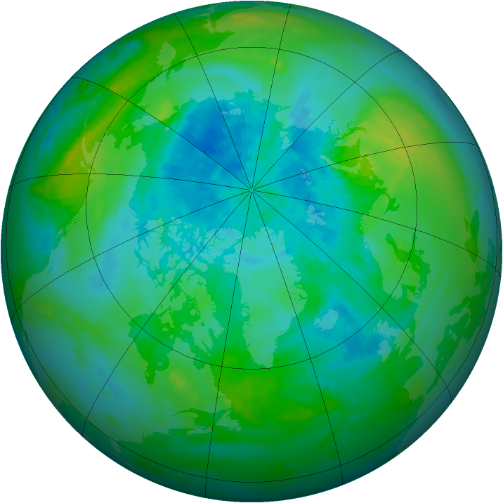 Arctic ozone map for 11 September 1991
